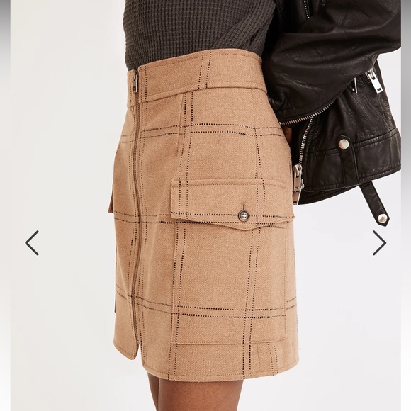 Madewell Re)sourced Zip-Front Mini Skirt in Windowpane - Picture 2 of 3